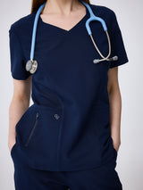 Zip Pocket V-Neck Top WAT02