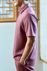 Plain Collar Uniform Top MAT06